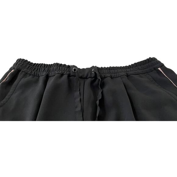 RENE LEZARD HI-RISE GYM TRACK JOG PANTS, WOMENS, M, BLACK-LT. PINK & SILVER TRIM - Picture 3 of 11